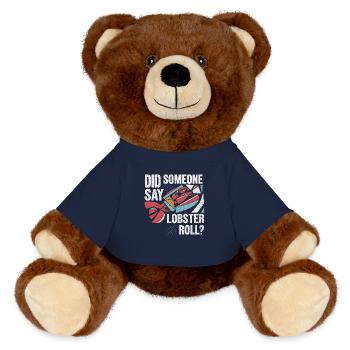 Stylish and delicious - MiniFeet® RecycelBär® Teddy Bear Brown - french navy - Front