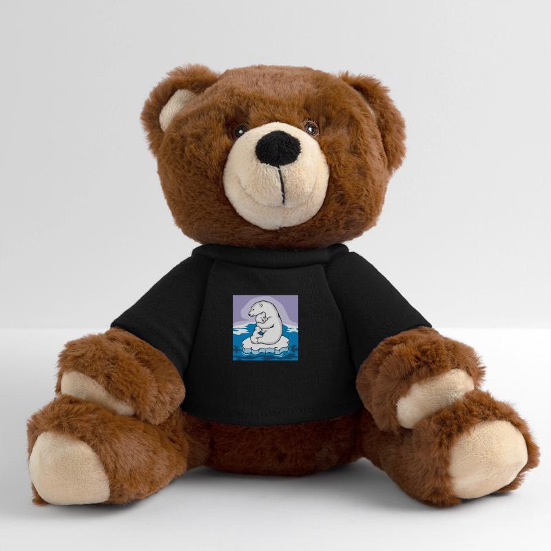 Eisbären-Mama mit ihren beiden Babys auf einer Scholle MiniFeet® RecycelBär® Braun