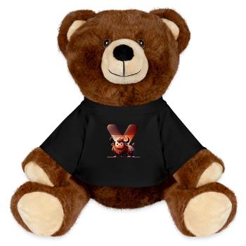 Bachelier sur la lettre V - Nounours RecycelBär® marron - noir - Devant