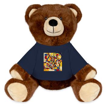 Abstrakte Kunst - MiniFeet® RecycelBär® Braun - French Navy - Vorne
