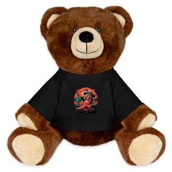 Chill Pepper - Funny Food Pun - MiniFeet® RecycelBär® Teddy Bear Brown - black - Front