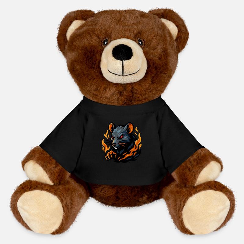 Rat – Shadow Claws | Urban Zodiac Mascot - MiniFeet® RecycelBär® Teddy Bear Brown - black