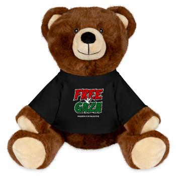 Free Gaza - MiniFeet® RecycelBär® Teddy Bear Brown - black - Front