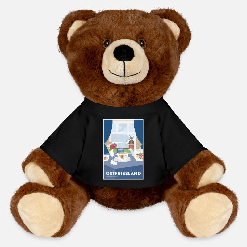 Frise orientale Vintage - Thé et moulin - Nounours RecycelBär® marron - noir