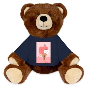 Happy Apple Icecream Poster - Nounours RecycelBär® marron - bleu marine - Devant
