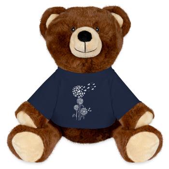 Pissenlit à la fleur et Tölt White - Nounours RecycelBär® marron - bleu marine - Devant