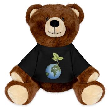 in the soil unfolds - MiniFeet® RecycelBär® Teddy Bear Brown - black - Front