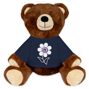 Lächelnde Blume - MiniFeet® RecycelBär® Braun - French Navy - Vorne