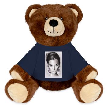 Frau mit Ohrring - MiniFeet® RecycelBär® Braun - French Navy - Vorne