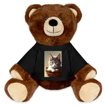 Mignon bébé chat - Nounours RecycelBär® marron - noir - Devant