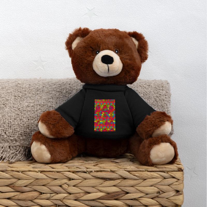 Retro Pattern MiniFeet® RecycelBär® Teddy Bear Brown