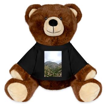 Mountain Mountains Mountain Landscape Poster - MiniFeet® RecycelBär® Teddy Bear Brown - black - Front
