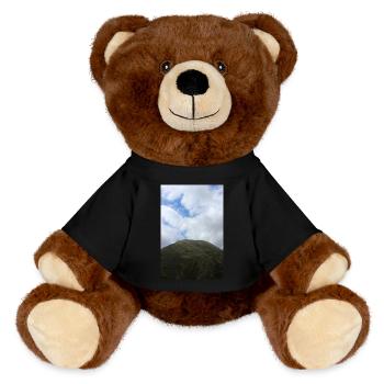 Mountain Mountains Mountain Landscape Poster - MiniFeet® RecycelBär® Teddy Bear Brown - black - Front
