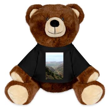 Mountain Mountains Mountain Landscape Poster - MiniFeet® RecycelBär® Teddy Bear Brown - black - Front