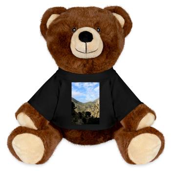 Mountain Mountains Mountain Landscape Poster - MiniFeet® RecycelBär® Teddy Bear Brown - black - Front