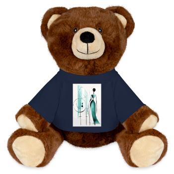 Teal Geometrie Silhouette - MiniFeet® RecycelBär® Braun - French Navy - Vorne
