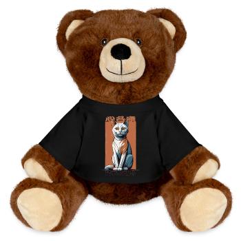 Cat Lovers - MiniFeet® RecycelBär® Teddy Bear Brown - black - Front