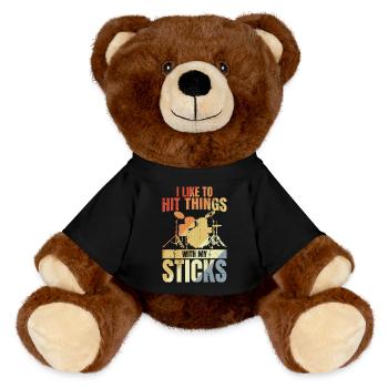 Blague de batteur - Nounours RecycelBär® marron - noir - Devant
