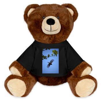 chêne pinson envol dans ciel bleu - Nounours RecycelBär® marron - noir - Devant