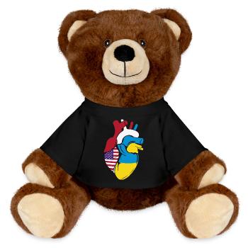 Ukraine - MiniFeet® RecycelBär® Braun - Schwarz - Vorne