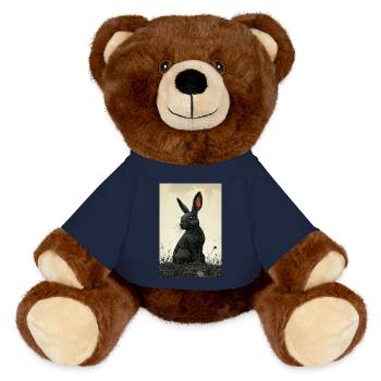 Night rabbit in the fog - MiniFeet® RecycelBär® Teddy Bear Brown - french navy - Front