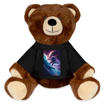 Astronaute surfeur galactique - Nounours RecycelBär® marron - noir - Devant