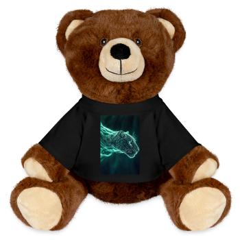 Neon Jaguar Spirit Form - MiniFeet® RecycelBär® Teddy Bear Brown - black - Front
