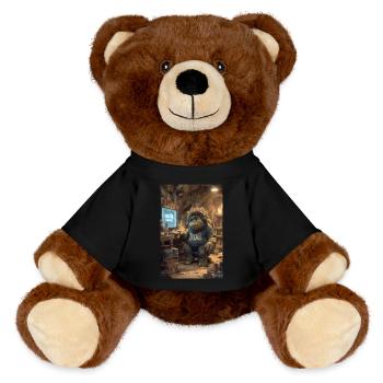 Internet Troll Gets Banned - MiniFeet® RecycelBär® Teddy Bear Brown - black - Front