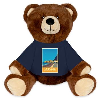 La Playa Poster Valle Gran Rey - MiniFeet® RecycelBär® Braun - French Navy - Vorne