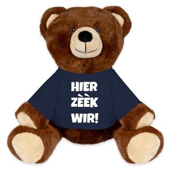 Hier zeek wir - MiniFeet® RecycelBär® Teddy Bear Brown - french navy - Front