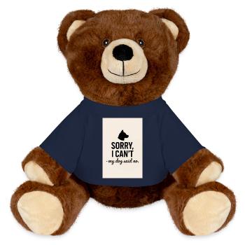 Sorry, I can't – dog says no - MiniFeet® RecycelBär® Teddy Bear Brown - french navy - Front