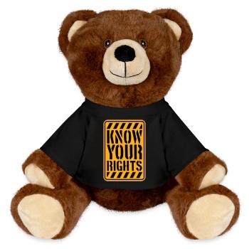 Know Your Rights Activism Justice Freedom - MiniFeet® RecycelBär® Teddy Bear Brown - black - Front
