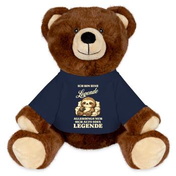 Sloth Series Evening Sofa Saying Funny - MiniFeet® RecycelBär® Teddy Bear Brown - french navy - Front