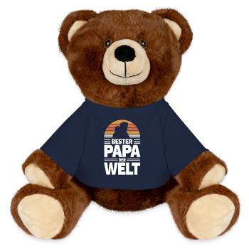 Chemise homme, Motivation de père, merci papa, bot d’amour - Nounours RecycelBär® marron - bleu marine - Devant
