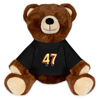 47 Zahl Bunt - MiniFeet® RecycelBär® Braun - Schwarz - Vorne