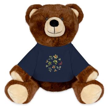 Christmas botany - MiniFeet® RecycelBär® Teddy Bear Brown - french navy - Front