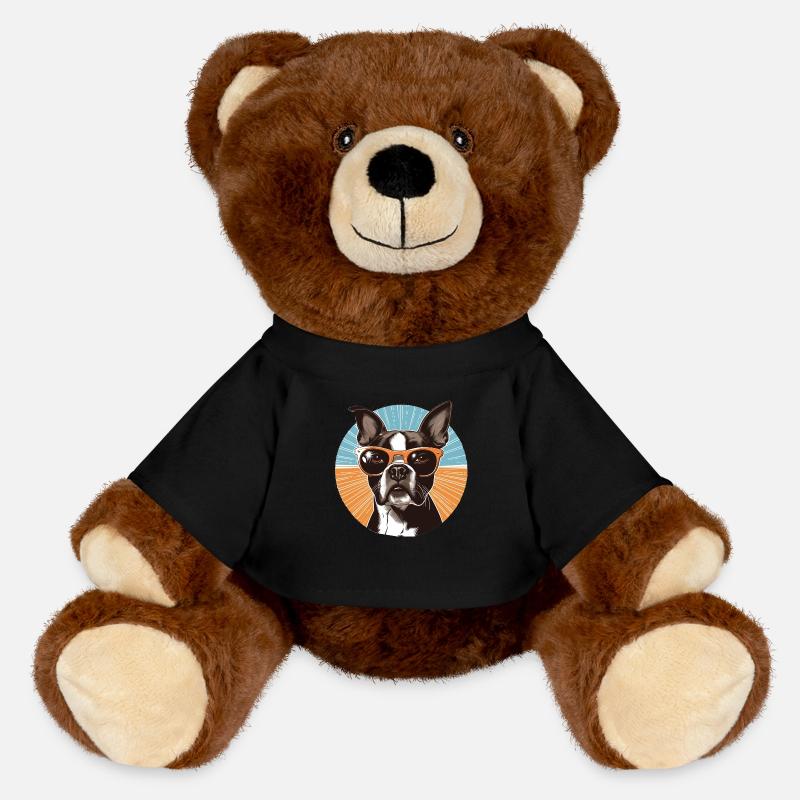 Boston Terrier - Nounours RecycelBär® marron - noir
