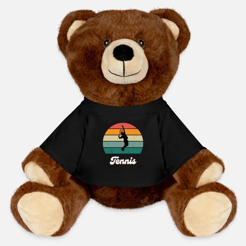 Retro Tennis Legend - MiniFeet® RecycelBär® Teddy Bear Brown - black