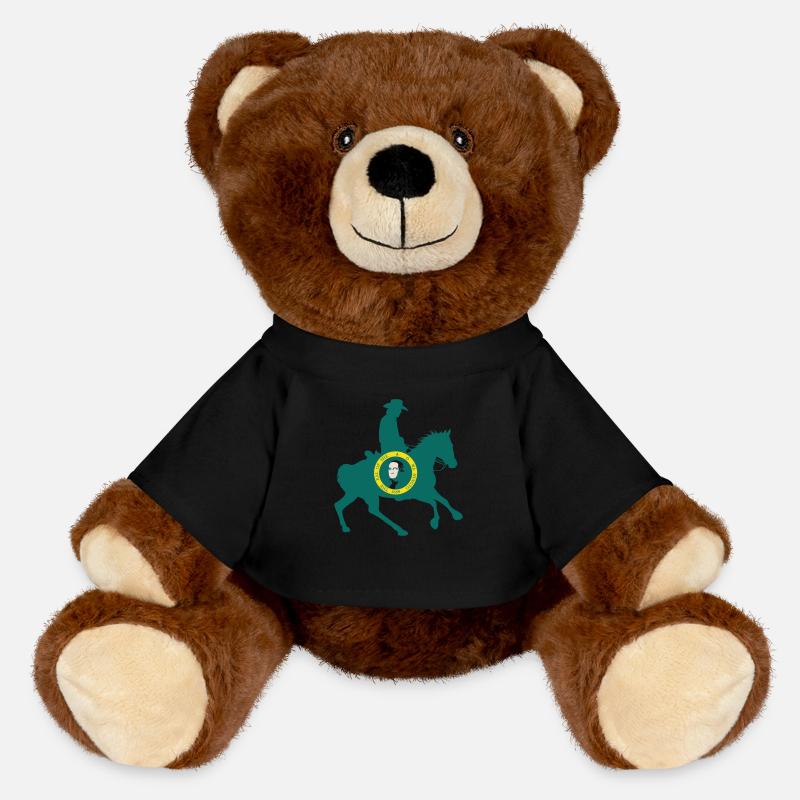 Washington State Flag Cowboy - MiniFeet® RecycelBär® Teddy Bear Brown - black
