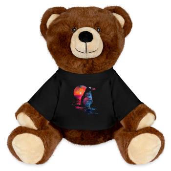 Pingouin Bébé oiseau poussin - Nounours RecycelBär® marron - noir - Devant