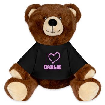 Bachelorette Carlie - MiniFeet® RecycelBär® Teddy Bear Brown - black - Front