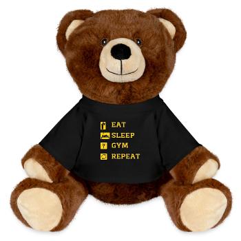 Eat Gym Repeat - MiniFeet® RecycelBär® Teddy Bear Brown - black - Front