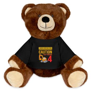 Baustelle Kindergeburtstag - MiniFeet® RecycelBär® Braun - Schwarz - Vorne