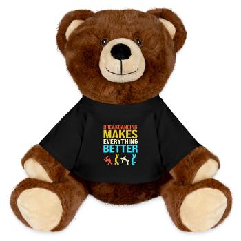 Breakdancing - MiniFeet® RecycelBär® Teddy Bear Brown - black - Front