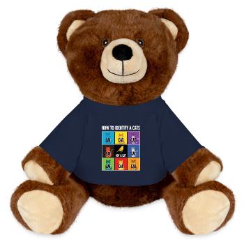 Cat Identification Guide - MiniFeet® RecycelBär® Teddy Bear Brown - french navy - Front