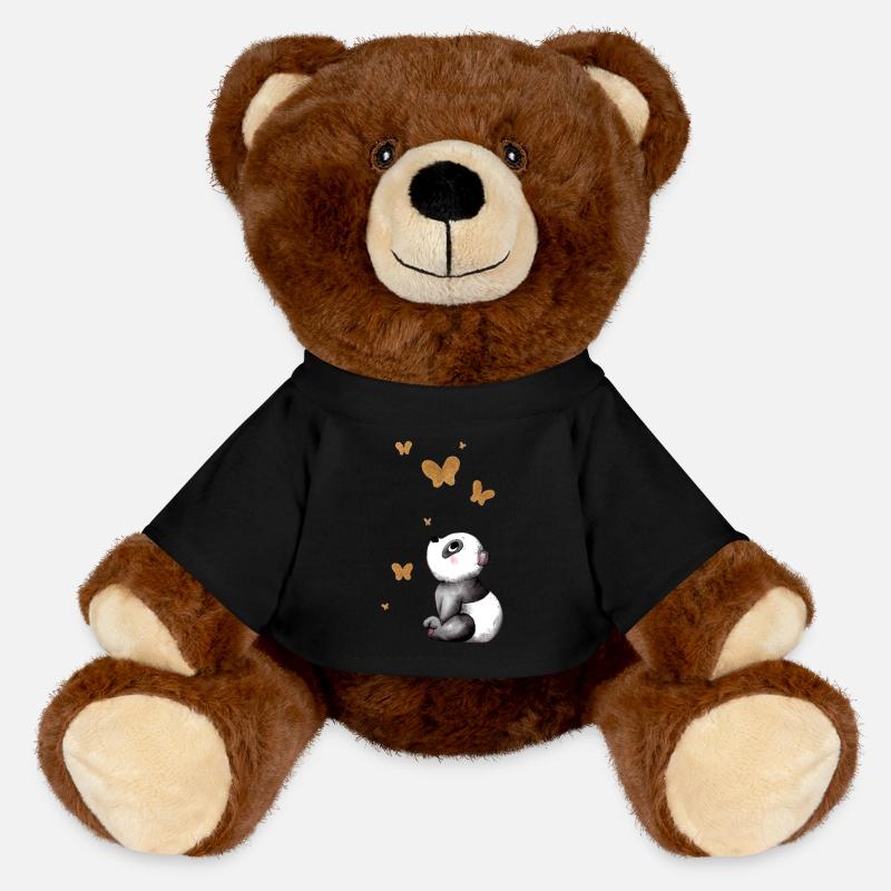 Dreaming cartoon panda - MiniFeet® RecycelBär® Teddy Bear Brown - black