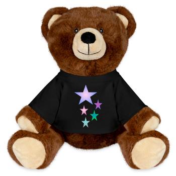 Stern . Des étoiles colorées - Nounours RecycelBär® marron - noir - Devant