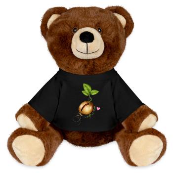 keimendes Samenkorn - Gärtnern mit Liebe - MiniFeet® RecycelBär® Braun - Schwarz - Vorne