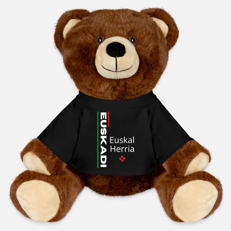 Vibrant Euskal Herria pattern design - MiniFeet® RecycelBär® Teddy Bear Brown - black