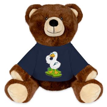 Duck Teacher Book School - MiniFeet® RecycelBär® Teddy Bear Brown - french navy - Front